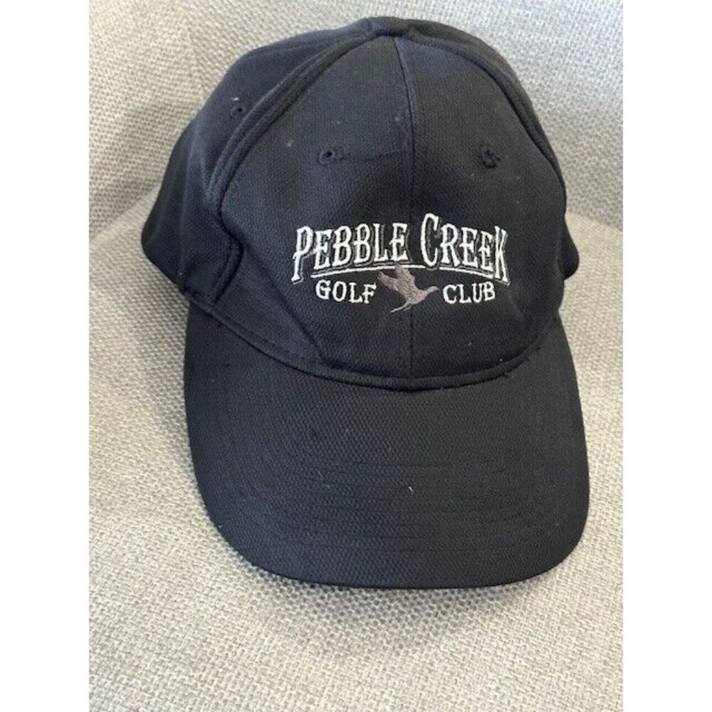 Pebble Creek Golf Club Ahead Extreme L XL Fit ACare Black Hat white grey Embroid